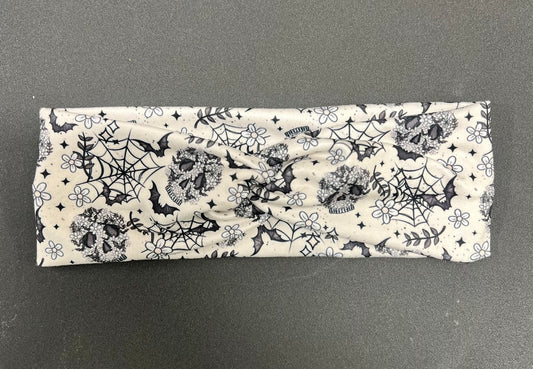 Spooky Floral Skull Headband